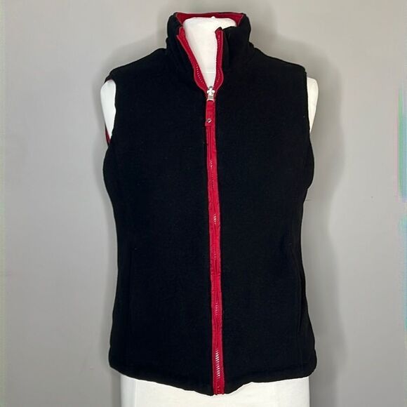 FREE Country Reversible Quilted & Microfleece Zip Front Vest Red Black - Picture 7 of 10